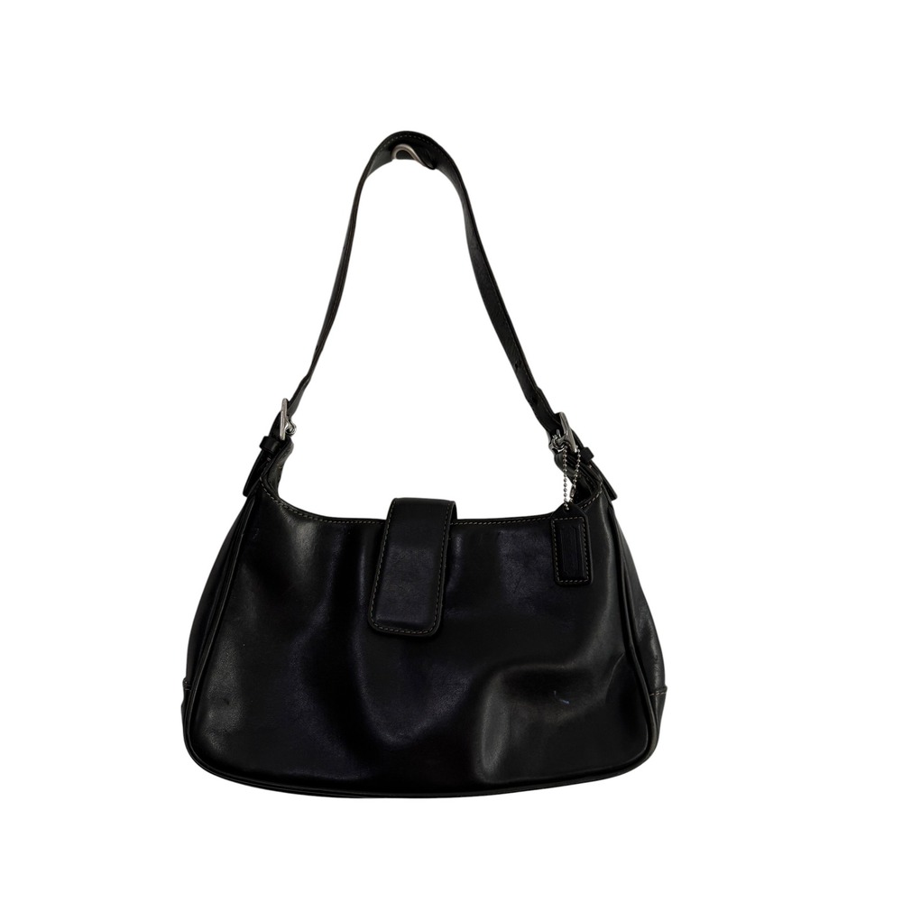 Coach Soho Black Leather Small Hobo Bag Vintage 7789 Contrast Stitch Costa Rica - Picture 1 of 9